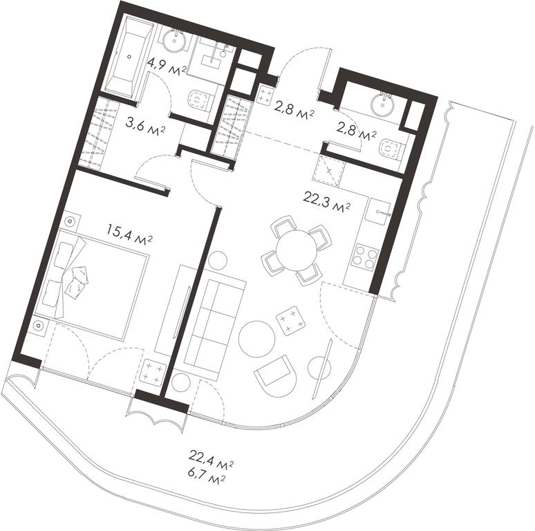 1-BD Apartment Sale, 58.5 sq. m. at King & Sons, Mosfilmovskaya Street, 31А, Moscow, Russia #1 1-BD Apartment Sale, 58.5 sq. m. at King & Sons, Mosfilmovskaya Street, 31А, Moscow, Russia #1