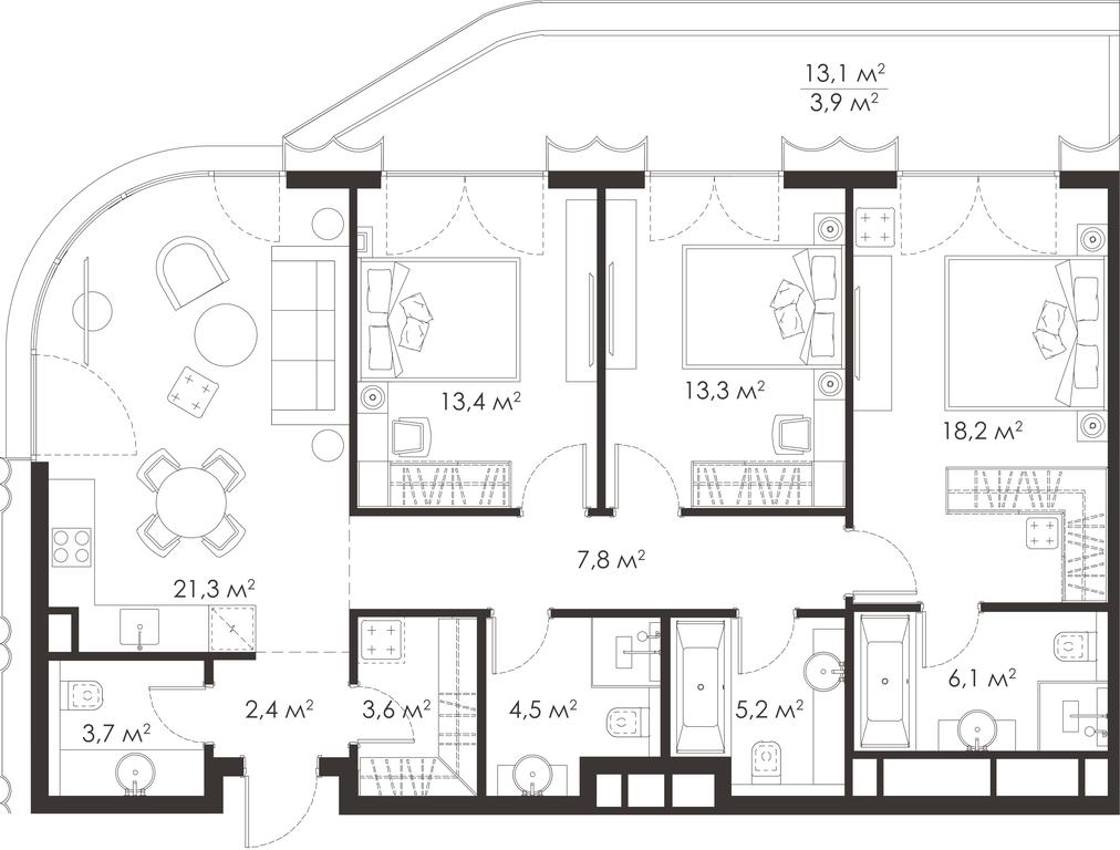 3-BD Apartment Sale, 105.1 sq. m. at King & Sons, Mosfilmovskaya Street, 31А, Moscow, Russia #1 3-BD Apartment Sale, 105.1 sq. m. at King & Sons, Mosfilmovskaya Street, 31А, Moscow, Russia #1