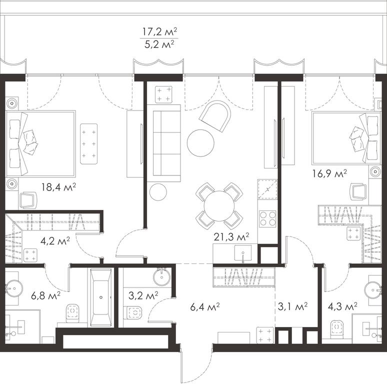 Apartment Sale, 0平方米 at King & Sons, Mosfilmovskaya Street, 31А, Moscow, Russia #1