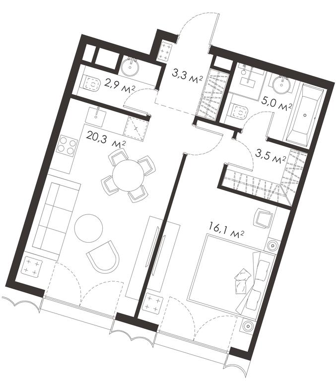 1-BD Apartment Sale, 51.1 sq. m. at King & Sons, Mosfilmovskaya Street, 31А, Moscow, Russia #1 1-BD Apartment Sale, 51.1 sq. m. at King & Sons, Mosfilmovskaya Street, 31А, Moscow, Russia #1