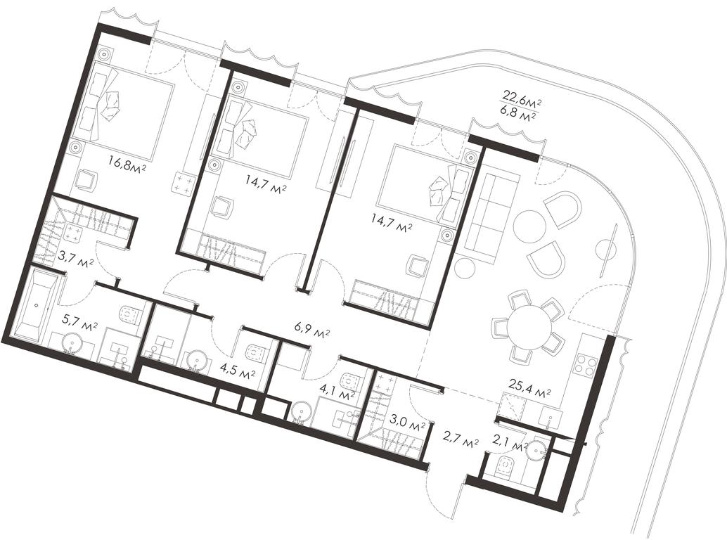3-BD Apartment Sale, 111.1 sq. m. at King & Sons, Mosfilmovskaya Street, 31А, Moscow, Russia #1