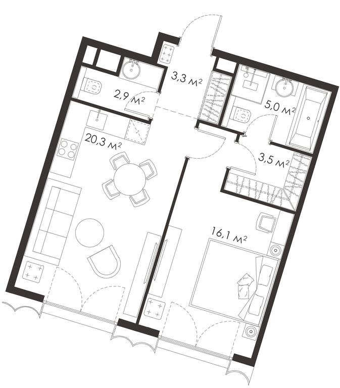 1-BD Apartment Sale, 51.1 sq. m. at King & Sons, Mosfilmovskaya Street, 31А, Moscow, Russia #1 1-BD Apartment Sale, 51.1 sq. m. at King & Sons, Mosfilmovskaya Street, 31А, Moscow, Russia #1