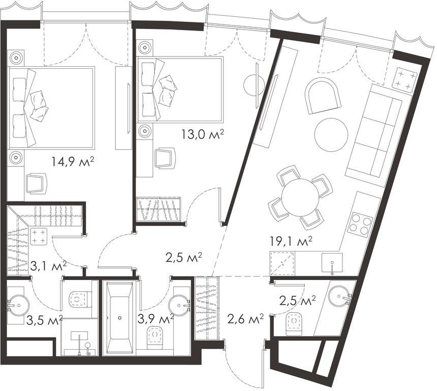 2-BD Apartment Sale, 65.2 sq. m. at King & Sons, Mosfilmovskaya Street, 31А, Moscow, Russia #1 2-BD Apartment Sale, 65.2 sq. m. at King & Sons, Mosfilmovskaya Street, 31А, Moscow, Russia #1