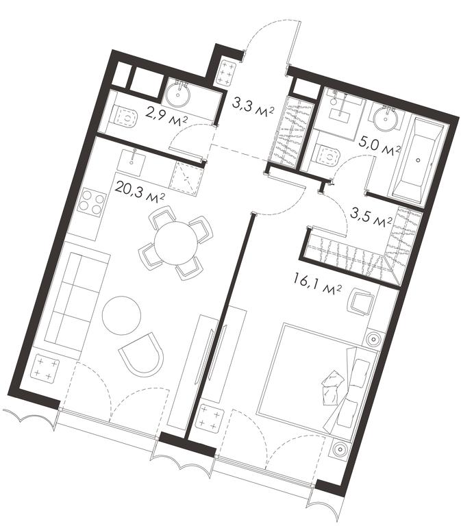 1-BD Apartment Sale, 51.1 sq. m. at King & Sons, Mosfilmovskaya Street, 31А, Moscow, Russia #1 1-BD Apartment Sale, 51.1 sq. m. at King & Sons, Mosfilmovskaya Street, 31А, Moscow, Russia #1
