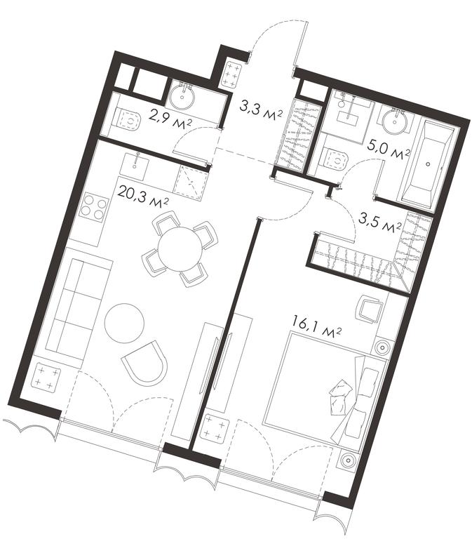 1-BD Apartment Sale, 51.1 sq. m. at King & Sons, Mosfilmovskaya Street, 31А, Moscow, Russia #1 1-BD Apartment Sale, 51.1 sq. m. at King & Sons, Mosfilmovskaya Street, 31А, Moscow, Russia #1