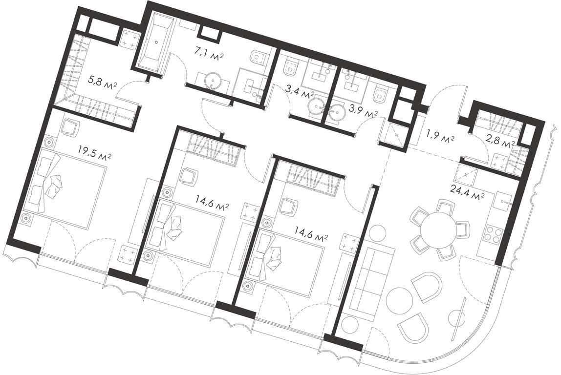 3-BD Apartment Sale, 104.1 sq. m. at King & Sons, Mosfilmovskaya Street, 31А, Moscow, Russia #1 3-BD Apartment Sale, 104.1 sq. m. at King & Sons, Mosfilmovskaya Street, 31А, Moscow, Russia #1