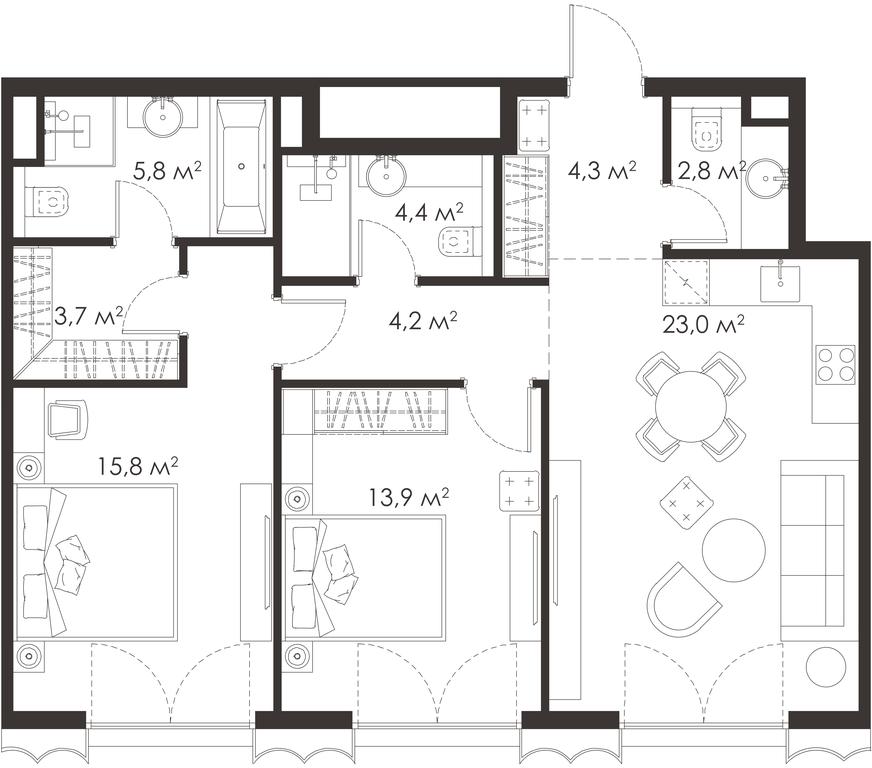 2-BD Apartment Sale, 77.9 sq. m. at King & Sons, Mosfilmovskaya Street, 31А, Moscow, Russia #1 2-BD Apartment Sale, 77.9 sq. m. at King & Sons, Mosfilmovskaya Street, 31А, Moscow, Russia #1