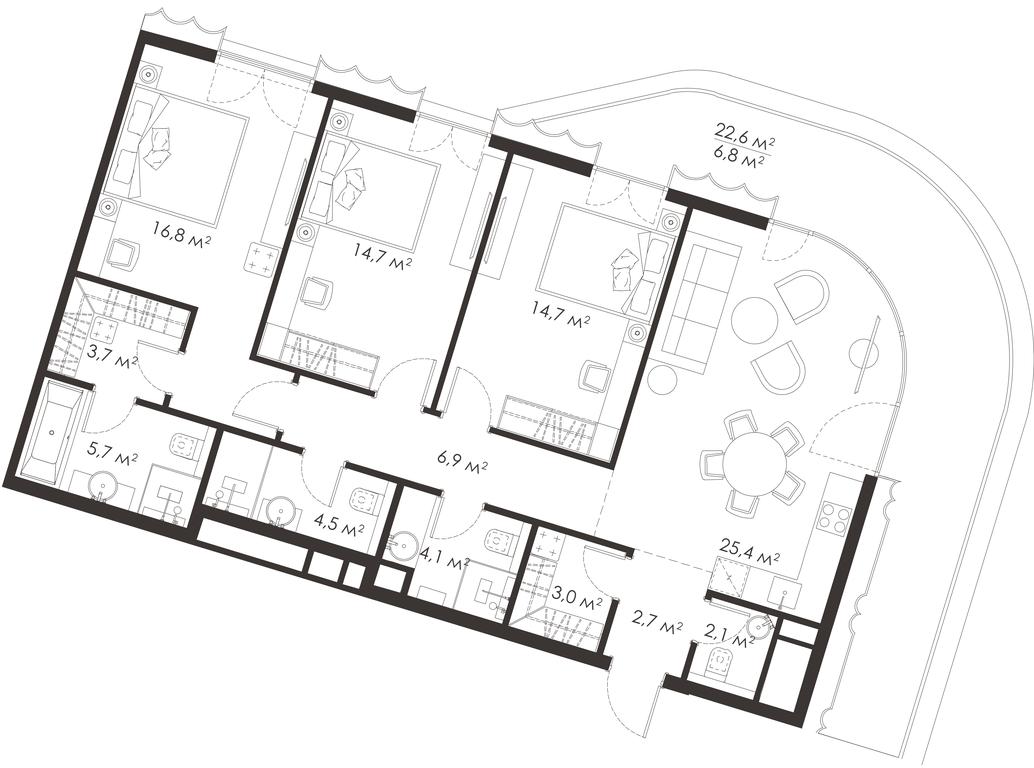 3-BD Apartment Sale, 111.1 sq. m. at King & Sons, Mosfilmovskaya Street, 31А, Moscow, Russia #1