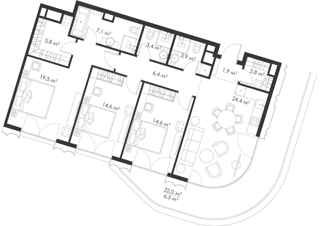 3-BD Apartment Sale, 110.8 sq. m. at King & Sons, Mosfilmovskaya Street, 31А, Moscow, Russia #1 3-BD Apartment Sale, 110.8 sq. m. at King & Sons, Mosfilmovskaya Street, 31А, Moscow, Russia #1