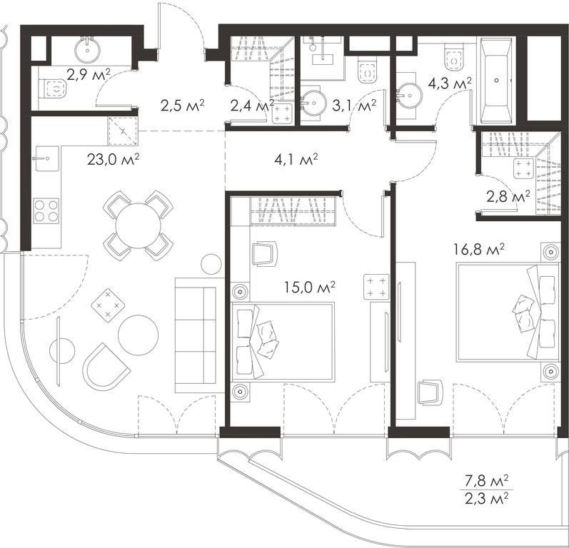 2-BD Apartment Sale, 80.1 sq. m. at King & Sons, Mosfilmovskaya Street, 31А, Moscow, Russia #1 2-BD Apartment Sale, 80.1 sq. m. at King & Sons, Mosfilmovskaya Street, 31А, Moscow, Russia #1