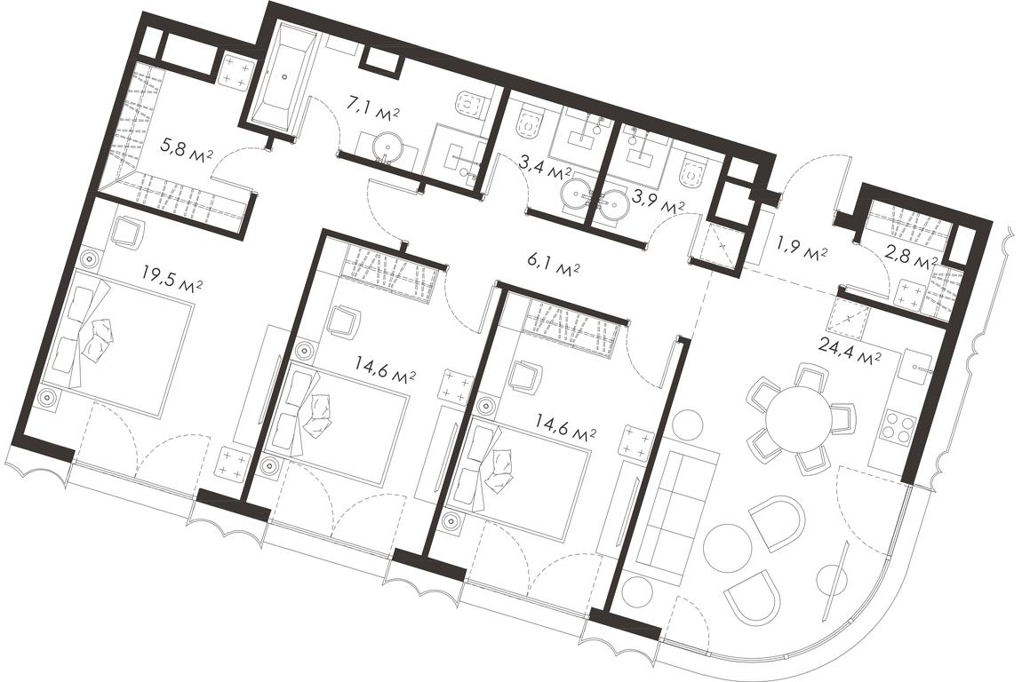 3-BD Apartment Sale, 104.1 sq. m. at King & Sons, Mosfilmovskaya Street, 31А, Moscow, Russia #1 3-BD Apartment Sale, 104.1 sq. m. at King & Sons, Mosfilmovskaya Street, 31А, Moscow, Russia #1