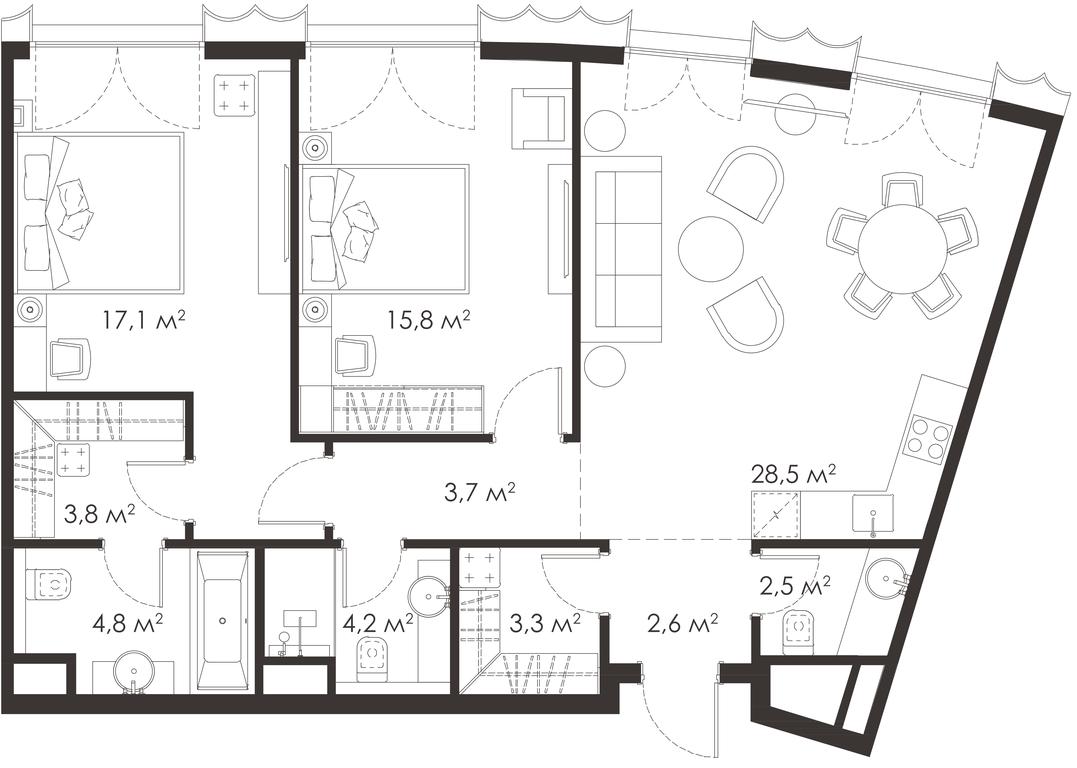 2-BD Apartment Sale, 86.3 sq. m. at King & Sons, Mosfilmovskaya Street, 31А, Moscow, Russia #1 2-BD Apartment Sale, 86.3 sq. m. at King & Sons, Mosfilmovskaya Street, 31А, Moscow, Russia #1