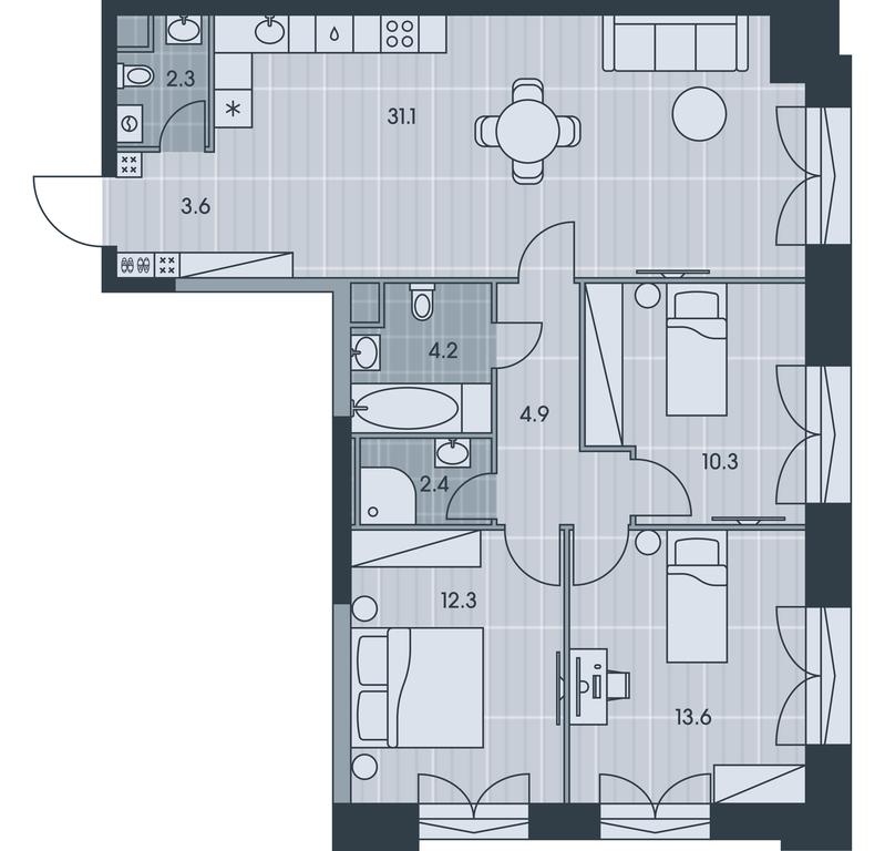 3-BD Apartment Sale, 84.7平方米 at Ever, Obrucheva Street, вл23, Moscow, Russia #1 3-BD Apartment Sale, 84.7平方米 at Ever, Obrucheva Street, вл23, Moscow, Russia #1