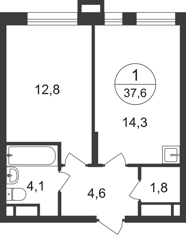 Apartment Sale, 37.6 sq. m. at Pervyi Moskovskiy, ulitsa Bianki, 1, Moskovskiy, Moscow, Russia #2