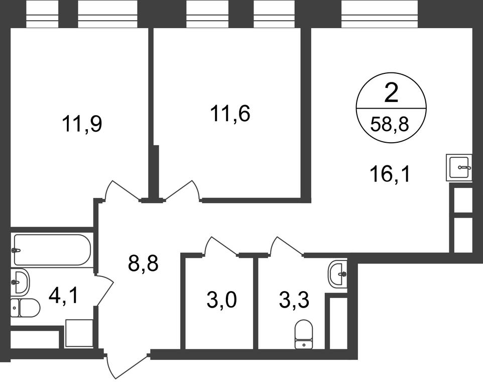 Продажа 2-комн. квартиры, 58,8 м² в ЖК «Первый Московский», улица Бианки, 1, Московский, Москва, Россия #2