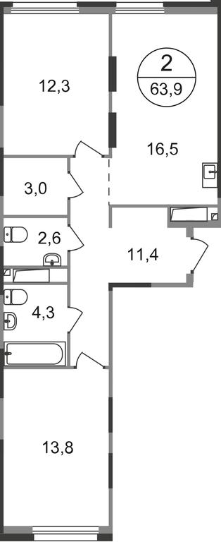 2-BD Apartment Sale, 63.9 sq. m. at Pervyi Moskovskiy, ulitsa Bianki, 1, Moskovskiy, Moscow, Russia #1 2-BD Apartment Sale, 63.9 sq. m. at Pervyi Moskovskiy, ulitsa Bianki, 1, Moskovskiy, Moscow, Russia #1