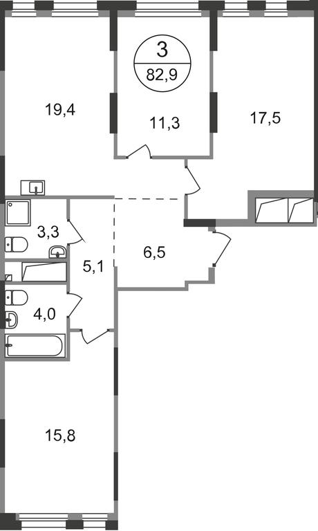 3-BD Apartment Sale, 82.9 sq. m. at Pervyi Moskovskiy, ulitsa Bianki, 1, Moskovskiy, Moscow, Russia #1 3-BD Apartment Sale, 82.9 sq. m. at Pervyi Moskovskiy, ulitsa Bianki, 1, Moskovskiy, Moscow, Russia #1