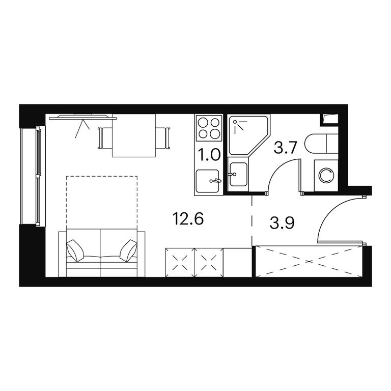 Apartment Sale, 21.2 sq. m. at Akvilon Signal (Akvilon Signal), Signalny Drive, 12, Moscow, Russia #1