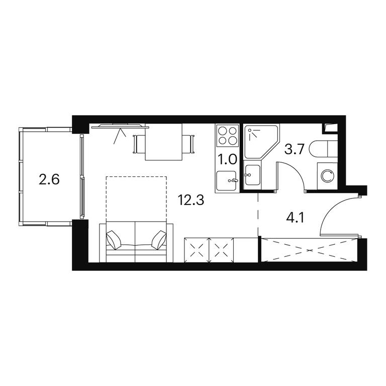 Apartment Sale, 23.7平方米 at Akvilon Signal (Akvilon Signal), Signalny Drive, 12, Moscow, Russia #1 Apartment Sale, 23.7平方米 at Akvilon Signal (Akvilon Signal), Signalny Drive, 12, Moscow, Russia #1