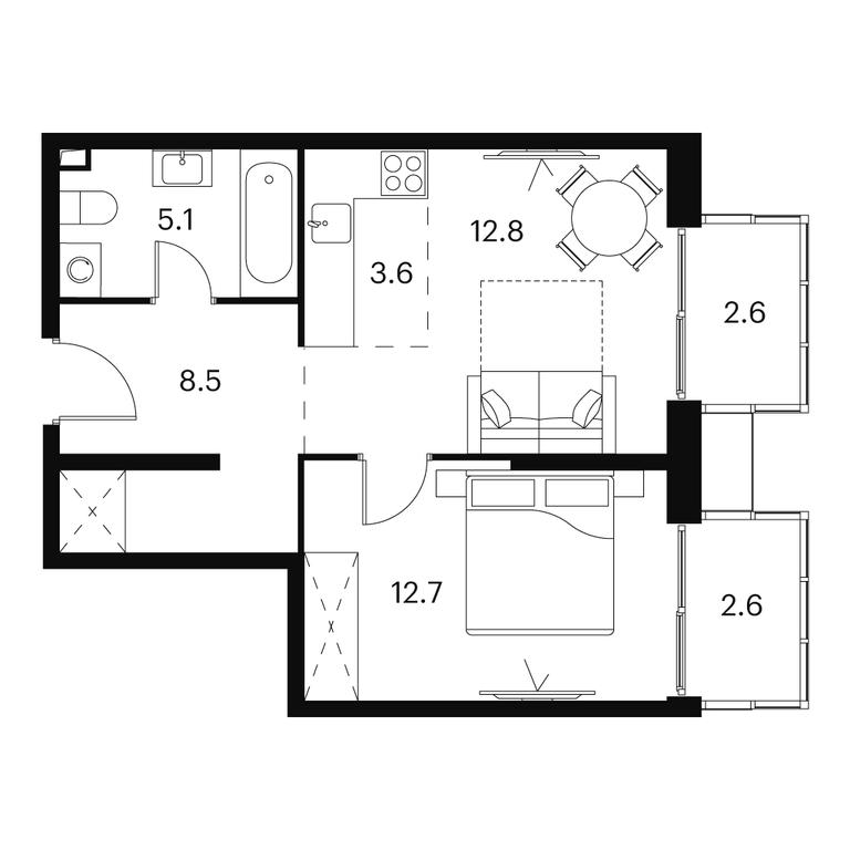 1-BD Apartment Sale, 47.9 sq. m. at Akvilon Signal (Akvilon Signal), Signalny Drive, 12, Moscow, Russia #1 1-BD Apartment Sale, 47.9 sq. m. at Akvilon Signal (Akvilon Signal), Signalny Drive, 12, Moscow, Russia #1