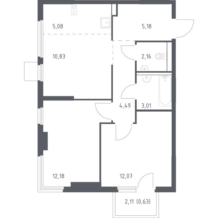 1-BD Apartment Sale, 55.63 sq. m. at Prigorod Lesnoe, Molodyozhny bulvar, 6, derevnya Misaylovo, Leninskiy City District, Moscow Region, Russia #1 1-BD Apartment Sale, 55.63 sq. m. at Prigorod Lesnoe, Molodyozhny bulvar, 6, derevnya Misaylovo, Leninskiy City District, Moscow Region, Russia #1