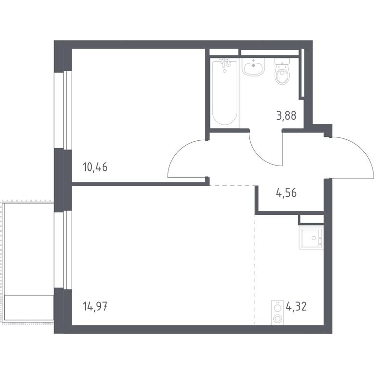 Apartment Sale, 38.19 sq. m. at Pribrezhnyi Park, Pribrezhniy Park Residential Complex, Village of Yam, Domodedovo City District, Moscow Region, Russia #1 Apartment Sale, 38.19 sq. m. at Pribrezhnyi Park, Pribrezhniy Park Residential Complex, Village of Yam, Domodedovo City District, Moscow Region, Russia #1