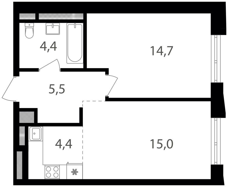 1-BD Apartment Sale, 44 sq. m. at Semenovskij Park 2, 1st Kirpichny Lane, 17А, Moscow, Russia #2 1-BD Apartment Sale, 44 sq. m. at Semenovskij Park 2, 1st Kirpichny Lane, 17А, Moscow, Russia #2