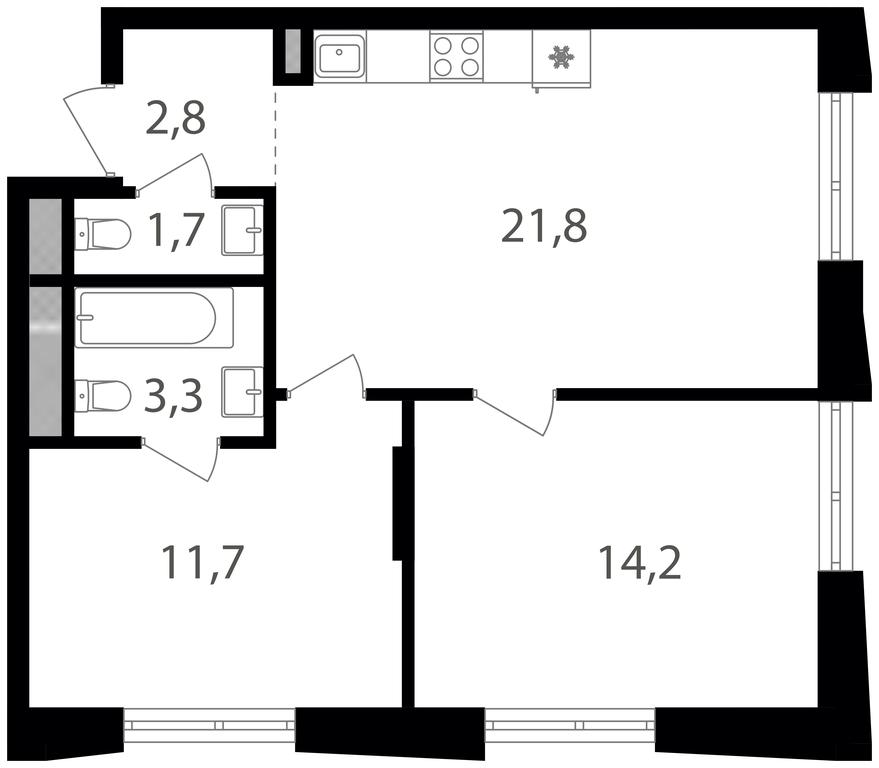 2-BD Apartment Sale, 55.5 sq. m. at Semenovskij Park 2, 1st Kirpichny Lane, 17А, Moscow, Russia #2 2-BD Apartment Sale, 55.5 sq. m. at Semenovskij Park 2, 1st Kirpichny Lane, 17А, Moscow, Russia #2