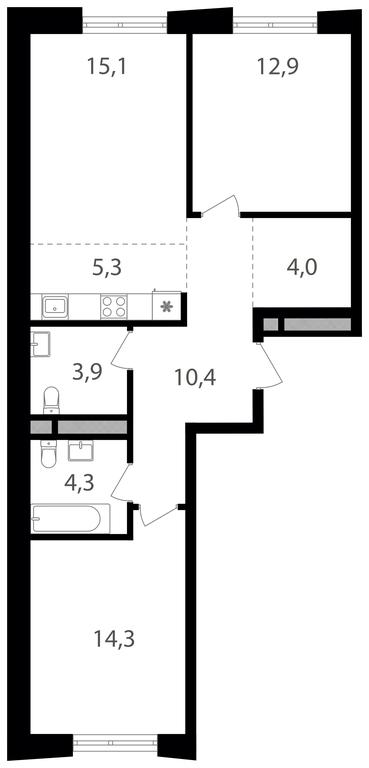 2-BD Apartment Sale, 70.2 sq. m. at Semenovskij Park 2, 1st Kirpichny Lane, 17А, Moscow, Russia #2 2-BD Apartment Sale, 70.2 sq. m. at Semenovskij Park 2, 1st Kirpichny Lane, 17А, Moscow, Russia #2