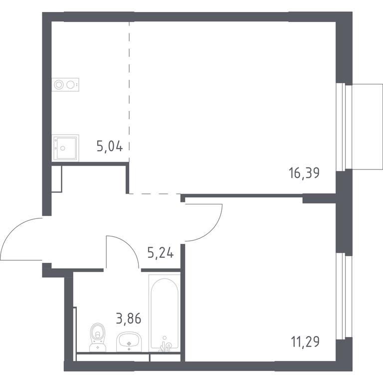 Apartment Sale, 41.82平方米 at Mytishchi Park, Silikatnaya ulitsa, 41к3, Mytischi, Moscow Region, Russia #1