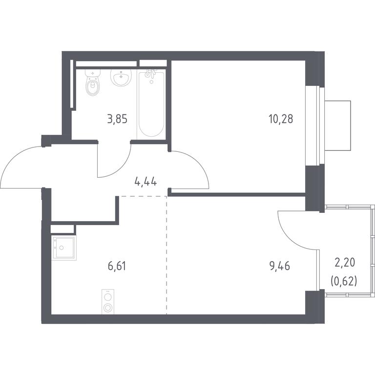 Apartment Sale, 35.26平方米 at Bogdanovskiy Les, derevnya Bogdanikha, Leninskiy City District, Moscow Region, Russia #1 Apartment Sale, 35.26平方米 at Bogdanovskiy Les, derevnya Bogdanikha, Leninskiy City District, Moscow Region, Russia #1