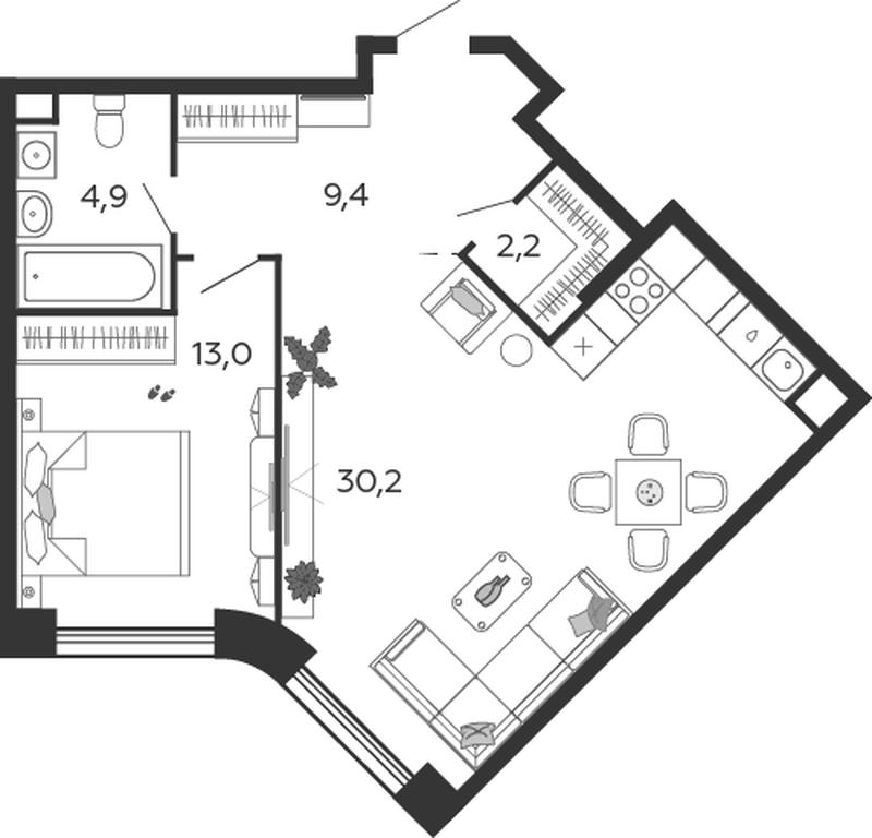 1-BD Apartment Sale, 59.7 sq. m. at Shagal, Автозаводская улица, 23, Москва, Россия #1