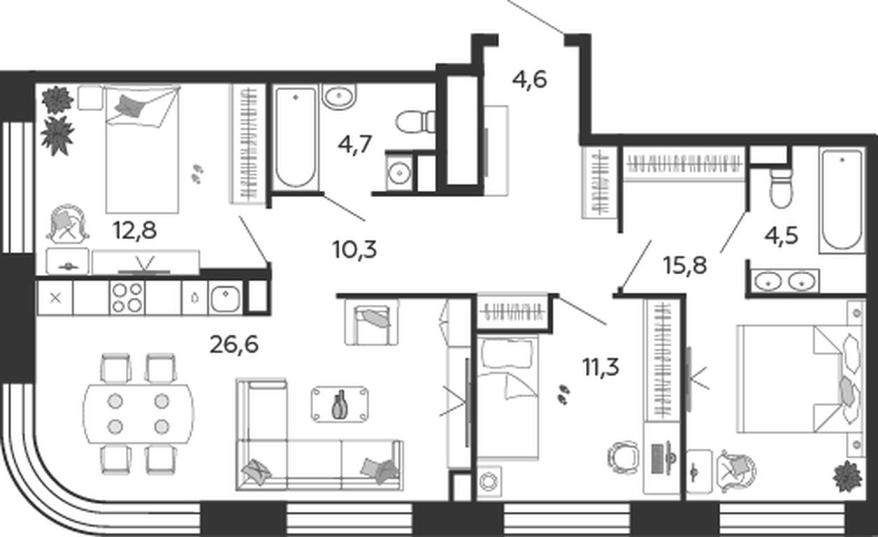 3-BD Apartment Sale, 90.6平方米 at Shagal, Автозаводская улица, 23, Москва, Россия #1 3-BD Apartment Sale, 90.6平方米 at Shagal, Автозаводская улица, 23, Москва, Россия #1
