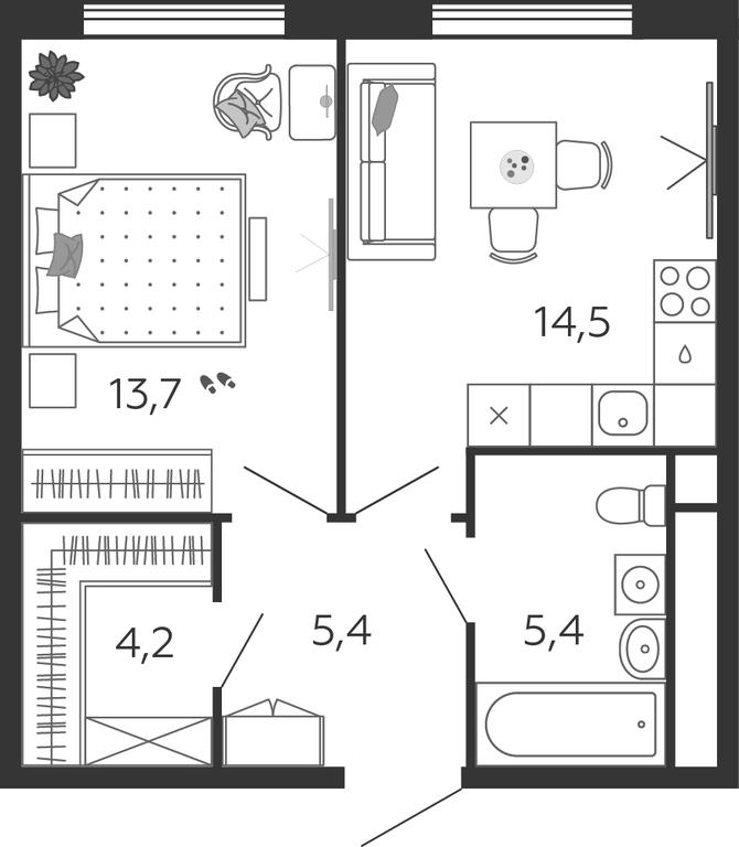 2-BD Apartment Sale, 43.2 sq. m. at Shagal, Автозаводская улица, 23, Москва, Россия #1 2-BD Apartment Sale, 43.2 sq. m. at Shagal, Автозаводская улица, 23, Москва, Россия #1