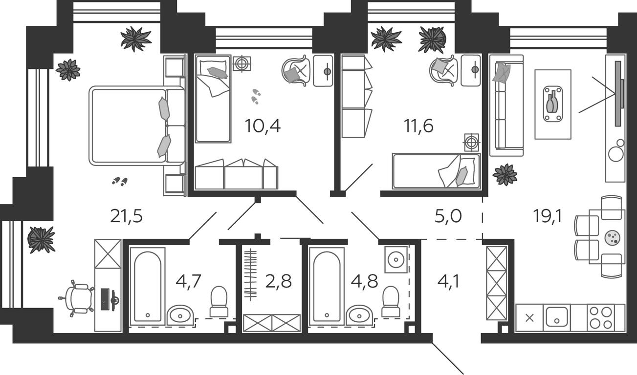 3-BD Apartment Sale, 84平方米 at Shagal, Автозаводская улица, 23, Москва, Россия #1 3-BD Apartment Sale, 84平方米 at Shagal, Автозаводская улица, 23, Москва, Россия #1