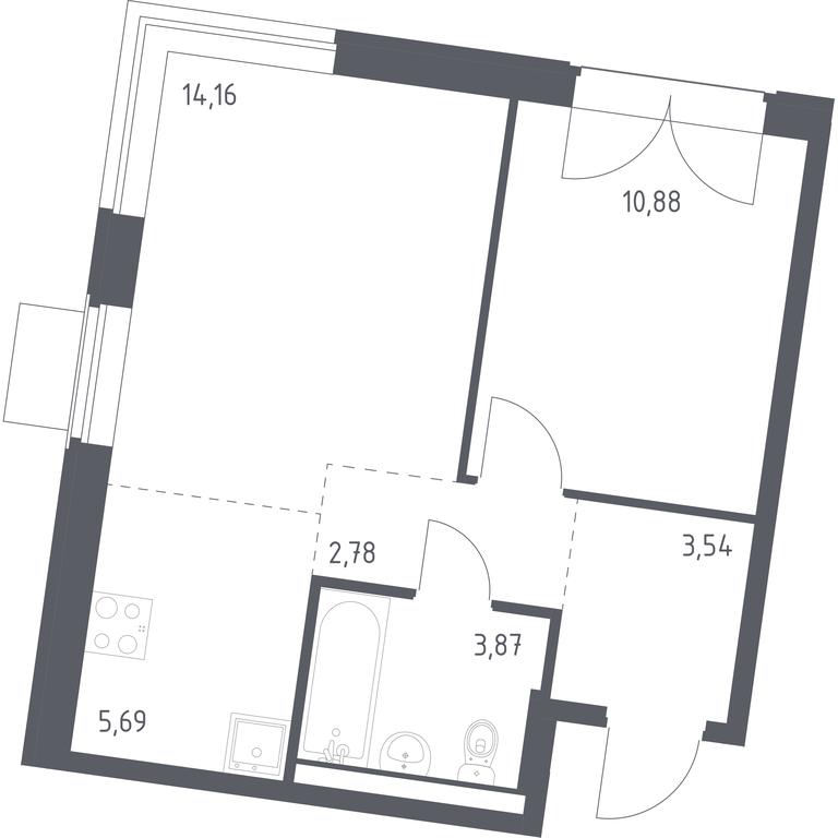 Apartment Sale, 40.92平方米 at Kvartal Zapadnyj, kvartal № 76, Marushkinskoye Settlement, Moscow, Russia #1 Apartment Sale, 40.92平方米 at Kvartal Zapadnyj, kvartal № 76, Marushkinskoye Settlement, Moscow, Russia #1