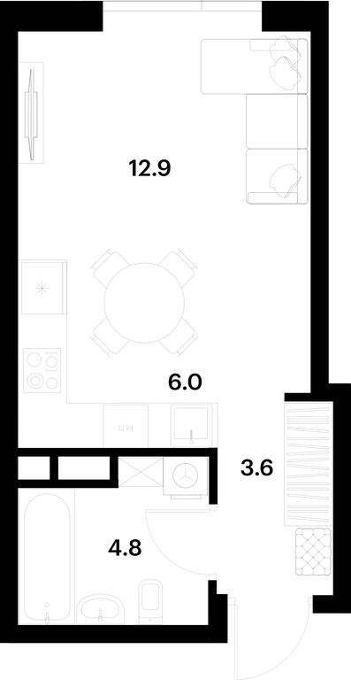 Apartment Sale, 27.3 sq. m. at Alia, Lyotnaya Street, 95Бк2, Moscow, Russia #1