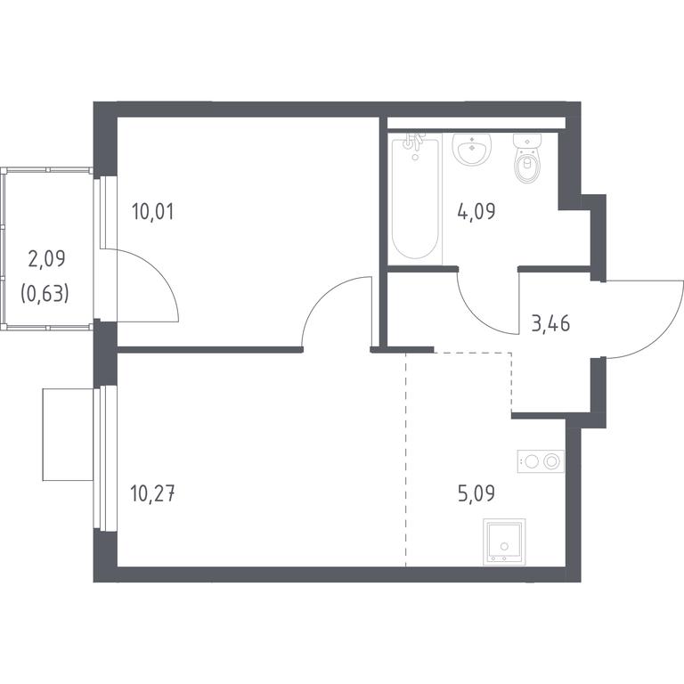 Apartment Sale, 33.55 sq. m. at Gorki Park, Shkolnaya ulitsa, 2, derevnya Korobovo, Leninskiy City District, Moscow Region, Russia #1 Apartment Sale, 33.55 sq. m. at Gorki Park, Shkolnaya ulitsa, 2, derevnya Korobovo, Leninskiy City District, Moscow Region, Russia #1