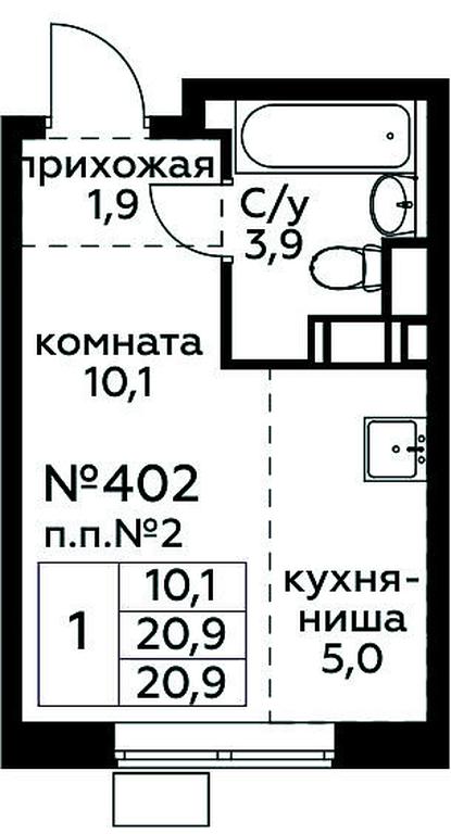 Apartment Sale, 20.9平方米 at Tsvetochnye Poliany, kvartal № 23, Filimonkovskoye Municipal Formation, Moscow, Russia #1 Apartment Sale, 20.9平方米 at Tsvetochnye Poliany, kvartal № 23, Filimonkovskoye Municipal Formation, Moscow, Russia #1