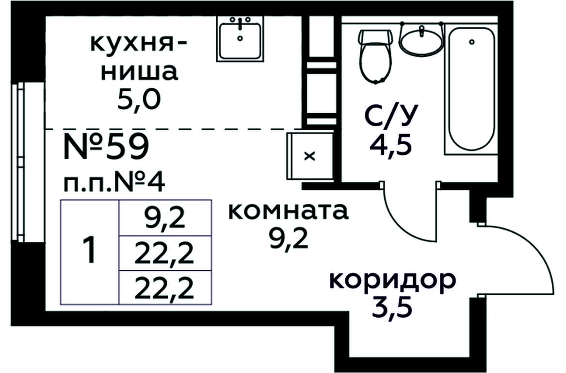 Apartment Sale, 22.2 sq. m. at Tsvetochnye Poliany, kvartal № 23, Filimonkovskoye Municipal Formation, Moscow, Russia #1 Apartment Sale, 22.2 sq. m. at Tsvetochnye Poliany, kvartal № 23, Filimonkovskoye Municipal Formation, Moscow, Russia #1