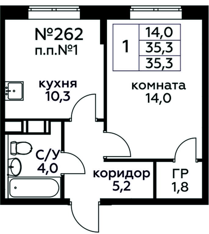 Apartment Sale, 35.3 sq. m. at Tsvetochnye Poliany, kvartal № 23, Filimonkovskoye Municipal Formation, Moscow, Russia #1