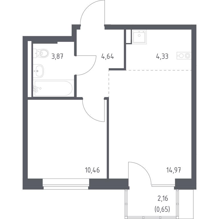 Apartment Sale, 38.92 sq. m. at Podolskie Kvartaly, zhiloy kompleks Podolskiye Kvartaly, Ryazanovskoe Settlement, Moscow, Russia #1