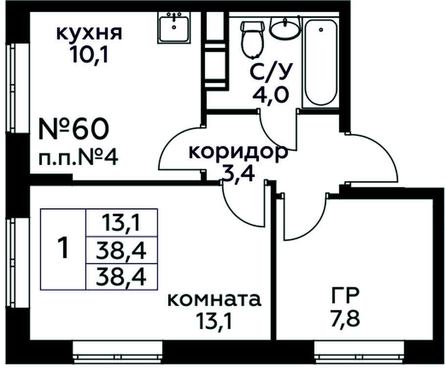 Продажа квартиры, 38,4 м² в ЖК «Цветочные Поляны», квартал № 23, поселение Филимонковское, Москва, Россия #1