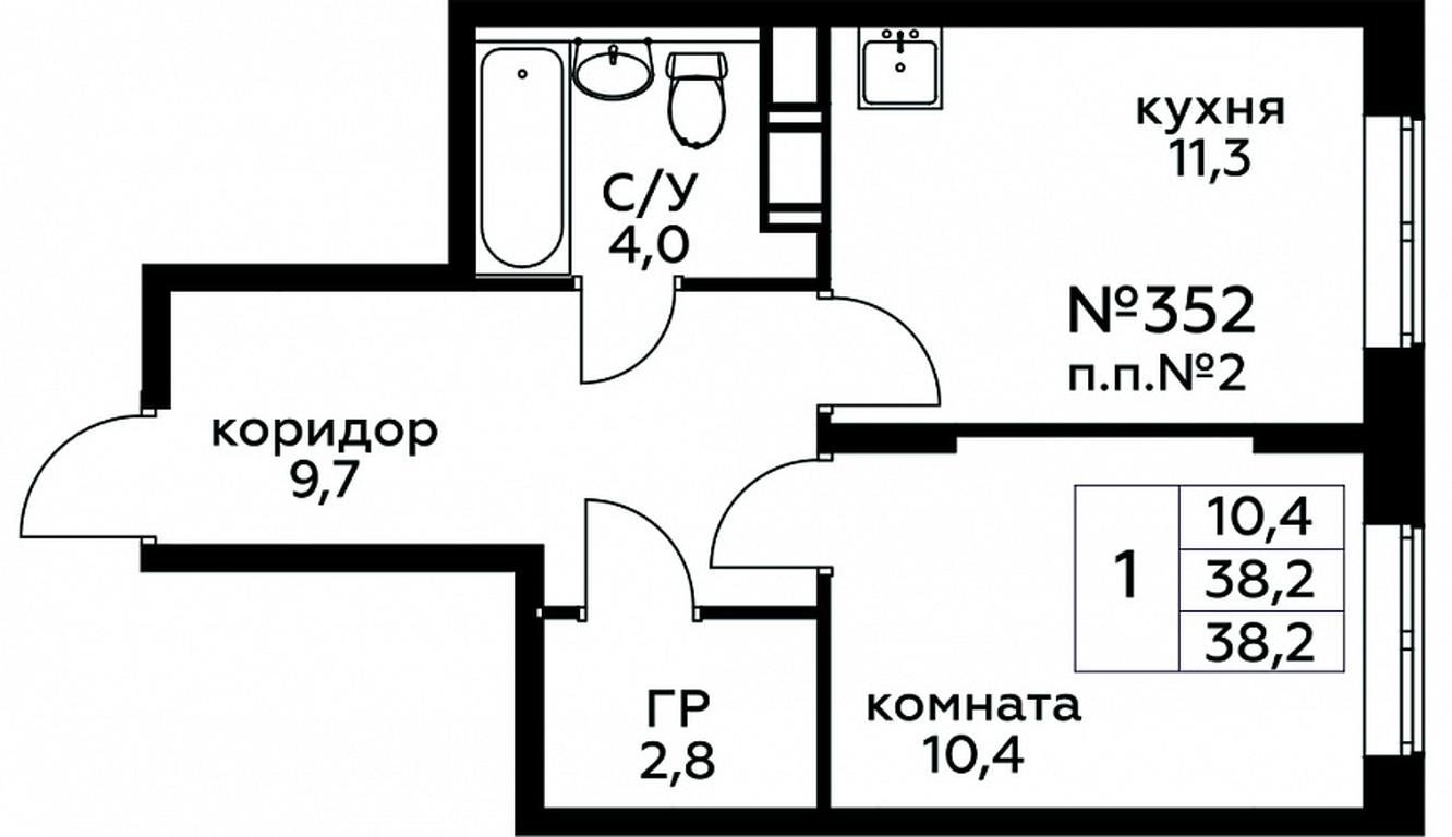 Apartment Sale, 38.2 sq. m. at Tsvetochnye Poliany, kvartal № 23, Filimonkovskoye Municipal Formation, Moscow, Russia #1