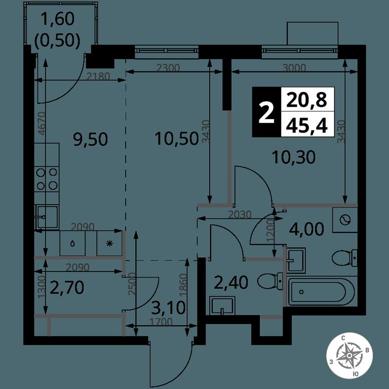 2-BD Apartment Sale, 45.4 sq. m. at 1 Himkinskij, zhiloy kompleks 1-y Khimkinskiy, kvartal Mezhdunarodny, mikrorayon Klyazma-Starbeyevo, Khimki, Moscow Region, Russia #2 2-BD Apartment Sale, 45.4 sq. m. at 1 Himkinskij, zhiloy kompleks 1-y Khimkinskiy, kvartal Mezhdunarodny, mikrorayon Klyazma-Starbeyevo, Khimki, Moscow Region, Russia #2