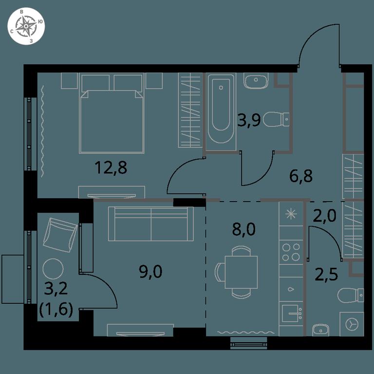 2-BD Apartment Sale, 46.6平方米 at 1 Himkinskij, zhiloy kompleks 1-y Khimkinskiy, kvartal Mezhdunarodny, mikrorayon Klyazma-Starbeyevo, Khimki, Moscow Region, Russia #1 2-BD Apartment Sale, 46.6平方米 at 1 Himkinskij, zhiloy kompleks 1-y Khimkinskiy, kvartal Mezhdunarodny, mikrorayon Klyazma-Starbeyevo, Khimki, Moscow Region, Russia #1