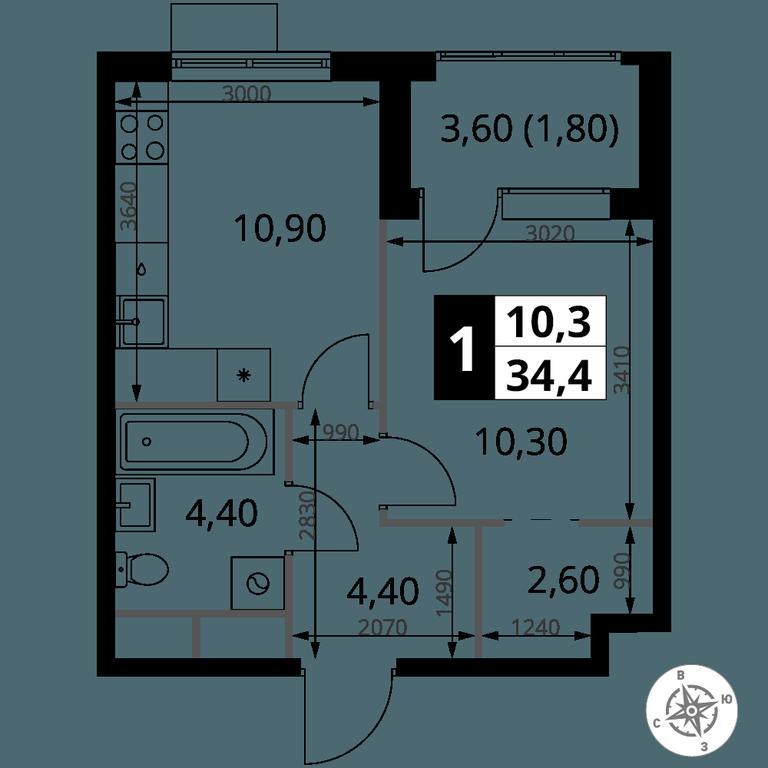 1-BD Apartment Sale, 34.4 sq. m. at 1 Himkinskij, zhiloy kompleks 1-y Khimkinskiy, kvartal Mezhdunarodny, mikrorayon Klyazma-Starbeyevo, Khimki, Moscow Region, Russia #2 1-BD Apartment Sale, 34.4 sq. m. at 1 Himkinskij, zhiloy kompleks 1-y Khimkinskiy, kvartal Mezhdunarodny, mikrorayon Klyazma-Starbeyevo, Khimki, Moscow Region, Russia #2