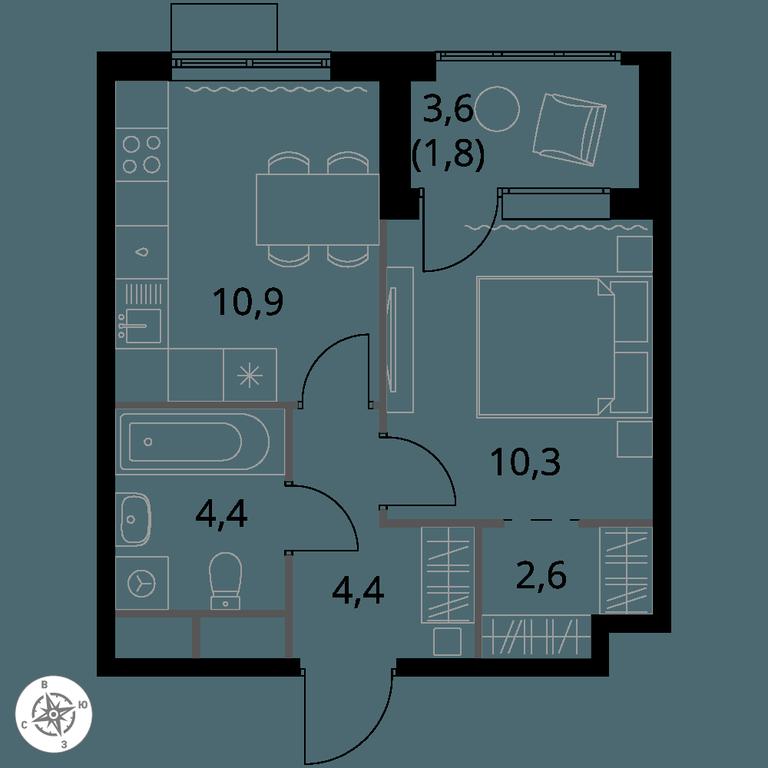 1-BD Apartment Sale, 34.4 sq. m. at 1 Himkinskij, zhiloy kompleks 1-y Khimkinskiy, kvartal Mezhdunarodny, mikrorayon Klyazma-Starbeyevo, Khimki, Moscow Region, Russia #1 1-BD Apartment Sale, 34.4 sq. m. at 1 Himkinskij, zhiloy kompleks 1-y Khimkinskiy, kvartal Mezhdunarodny, mikrorayon Klyazma-Starbeyevo, Khimki, Moscow Region, Russia #1