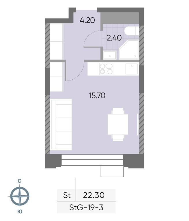 Apartment Sale, 22.3平方米 at Wave, Borisovskye Prudy Street, 1Б, Moscow, Russia #1