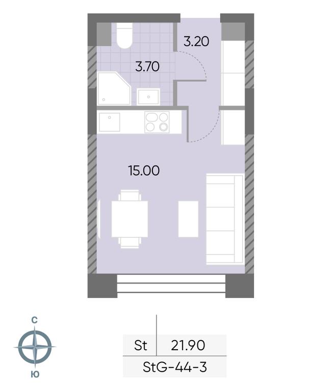 Apartment Sale, 21.9平方米 at Wave, Borisovskye Prudy Street, 1Б, Moscow, Russia #2 Apartment Sale, 21.9平方米 at Wave, Borisovskye Prudy Street, 1Б, Moscow, Russia #2